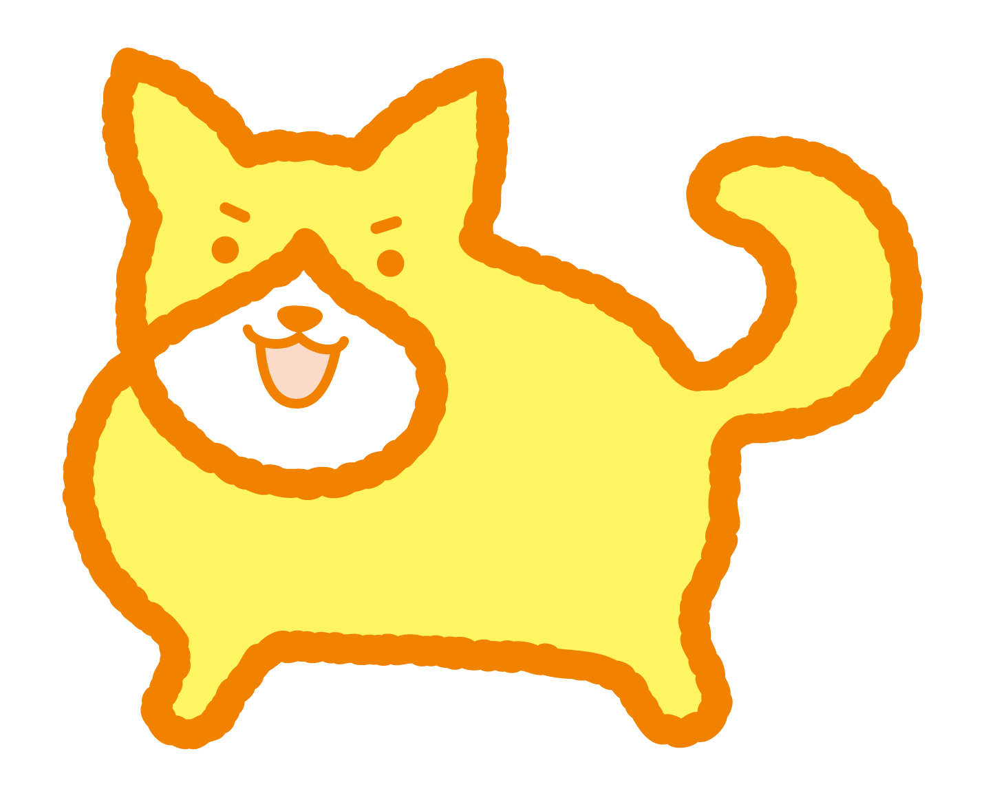 ともいぬのイラスト（元気いっぱいポーズ）