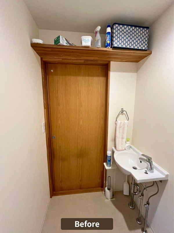 トイレリフォーム前の収納棚